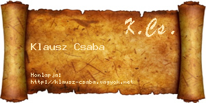 Klausz Csaba névjegykártya