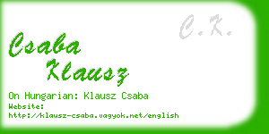 csaba klausz business card